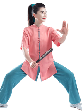 薄款太极服男女夏季亚麻家居武术