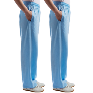 太极服男女春夏秋季裤子麻中真丝亚麻皱武术练功服新品太极拳服装