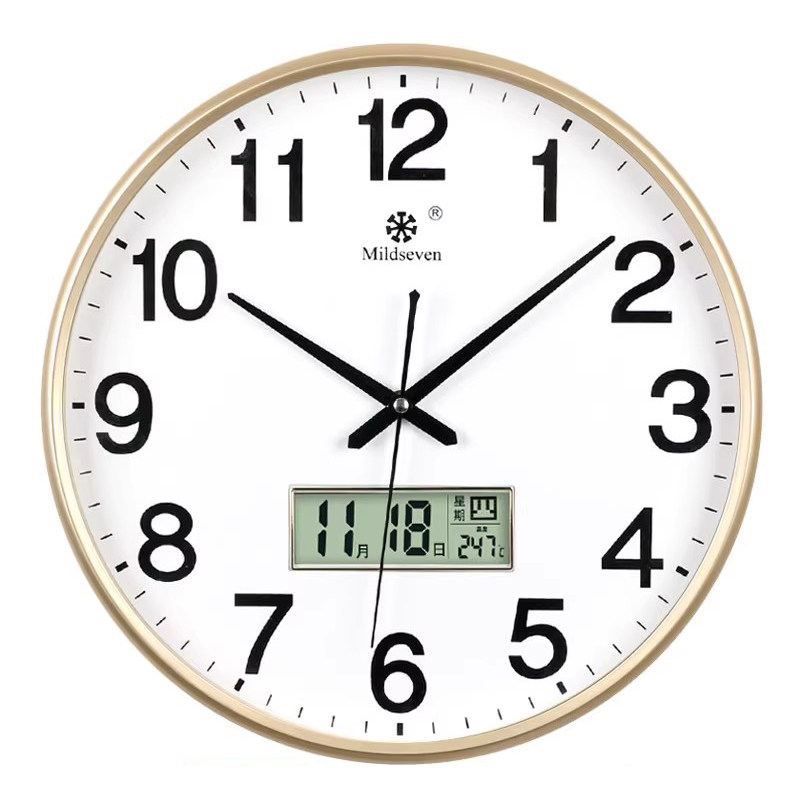 七王星钟表挂钟客厅简约石英钟时尚家用时钟挂墙上时钟挂表