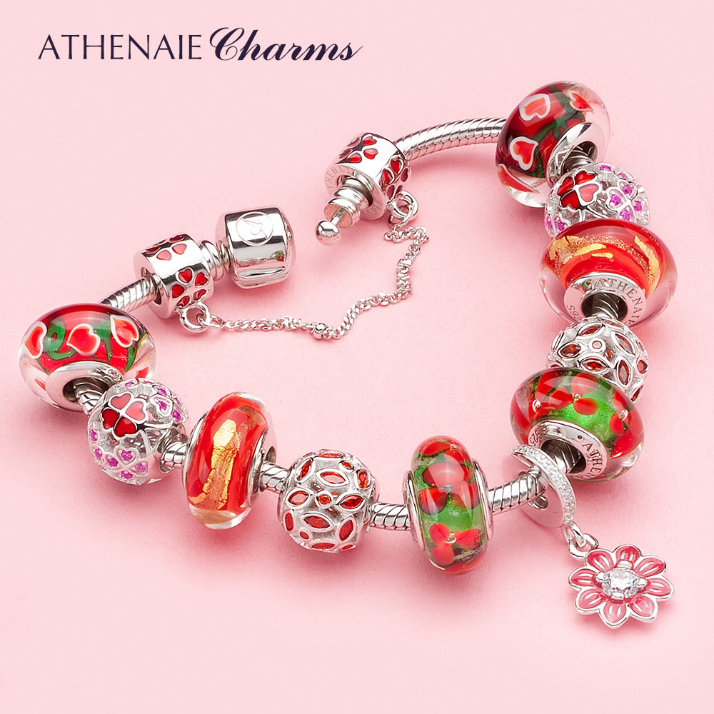 athenaie中国红民族风琉璃珠金箔