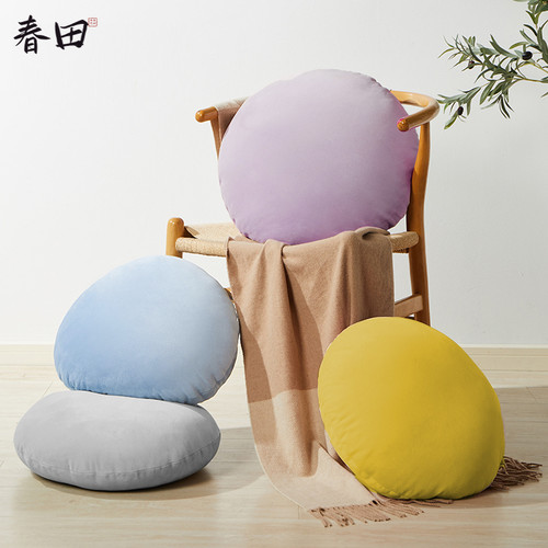【圆形】天鹅绒抱枕沙发靠背