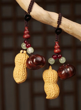 寸木寸金男女绿檀木钥匙扣