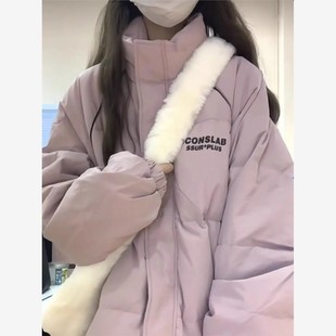 初中学生羽绒服女宽松加厚学院风高中生可爱少女棉衣棉服冬季外套