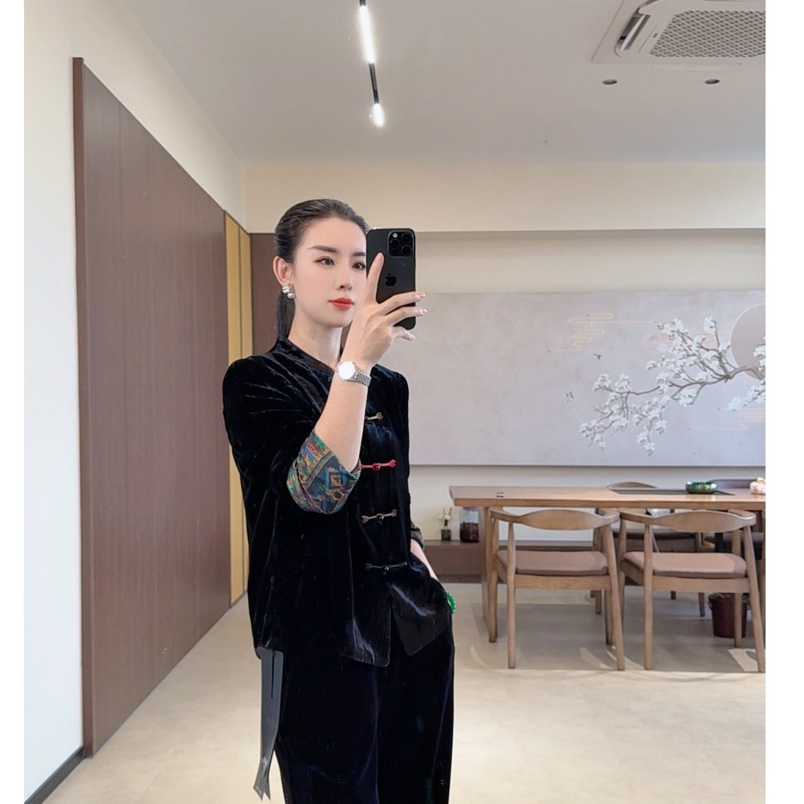 BYGB-丝绒国风外套两面穿黑色新中式开衫春秋盘扣改良唐装上衣,女装/女士精品,上衣,淘宝优惠券,粉丝福利购,淘宝优惠卷