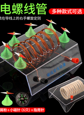 通电螺线管实验器演示器右手螺旋定则磁场小磁针磁粉物理教学仪器