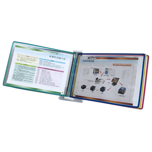 吉武A4桌面台式展示文件夹资料架 5页横向资料文件展示架 铁台式桌放广告宣传展览文件翻阅翻页活页资料夹