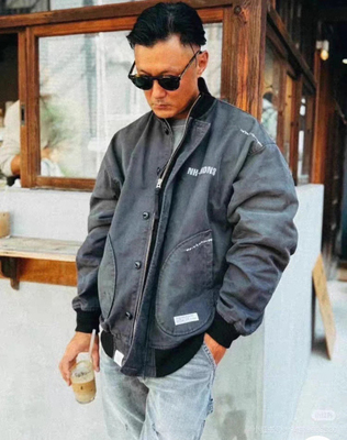 日系NBHD MDNS余文乐联名N1甲板服水洗工装飞行夹克棉服立领外套
