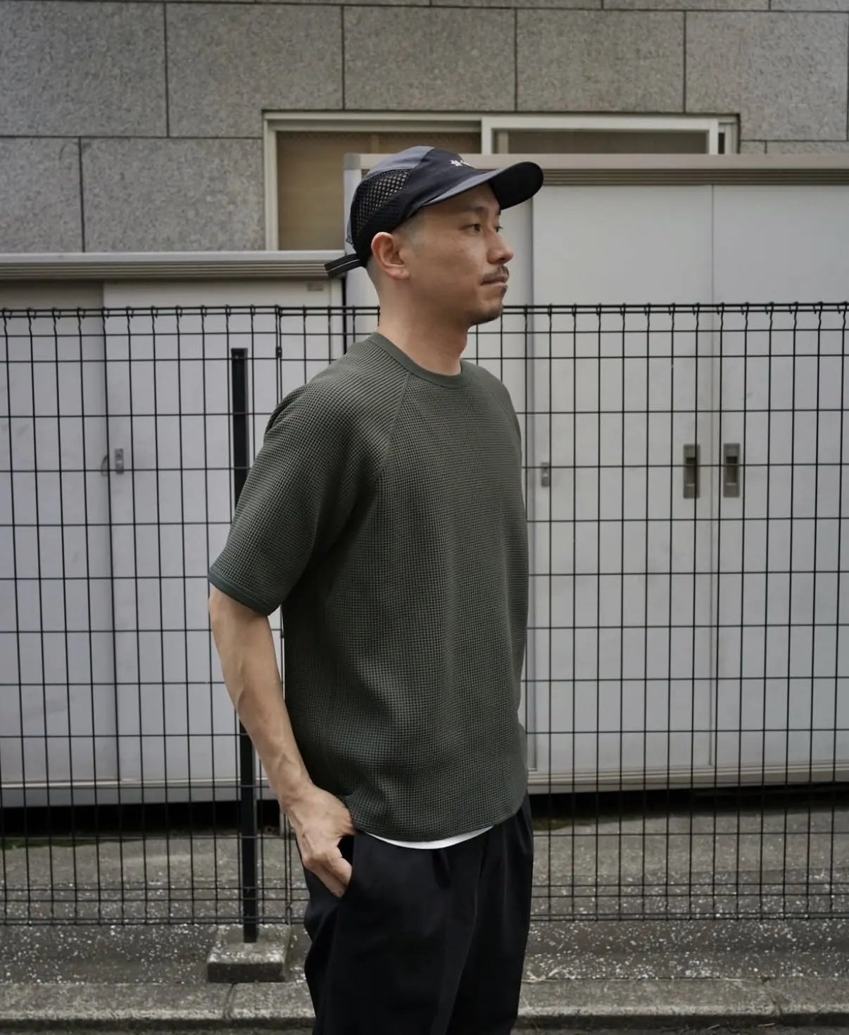 日系夏季GDW华夫格户外运动轻量速干透气吸湿排汗圆领短袖T恤男女