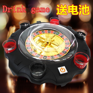 赌酒转盘电动轮盘 酒吧 KTV聚会游戏道具俄罗斯转盘喝酒游戏道具