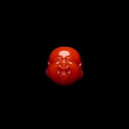 原矿南红玛瑙弥勒佛满肉佛头瓦西料散珠顶珠背云隔珠星月金刚配饰