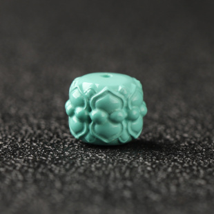 湖北绿松石双面莲花雕刻单珠高瓷精工星月沉香猴头手串配饰隔珠