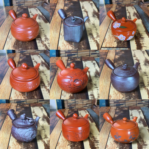 日本回流侧把急须中古品 朱泥常滑烧无名异烧万古烧茶壶