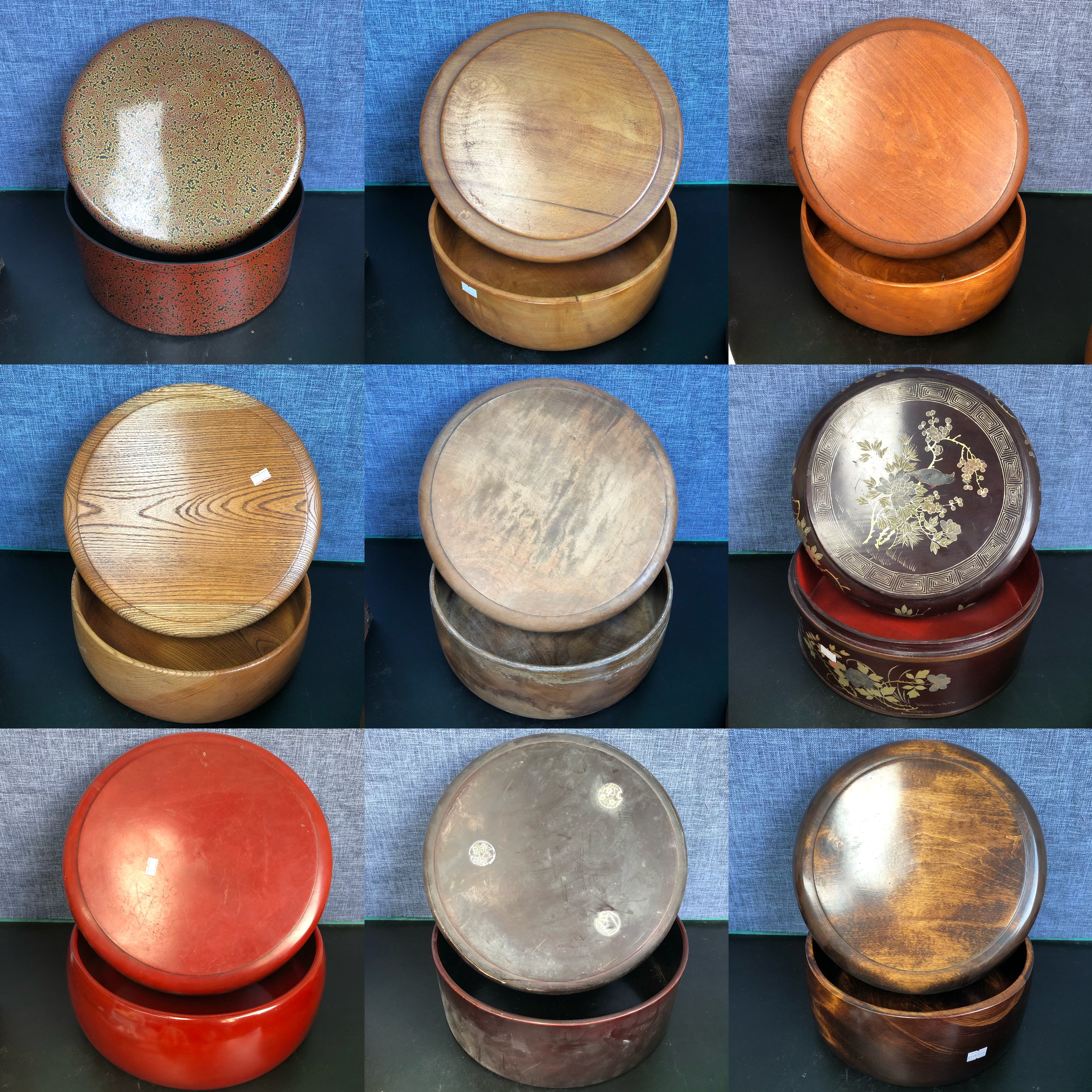 日本进口木质漆器 日式茶仓老物件收藏品摆件