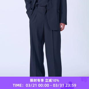 3pleated 羊毛阔腿裤 Wide Trousers leg YOKE