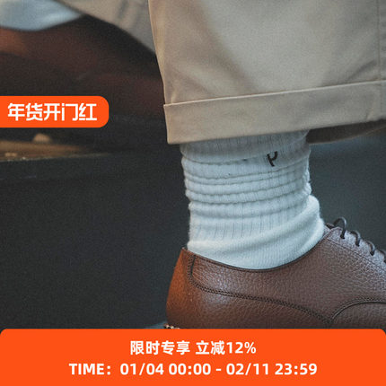 PRIMEE 厚质混纺复古风刺绣袜子 中筒袜