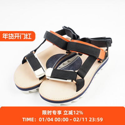 HenderScheme牛皮拼接凉鞋