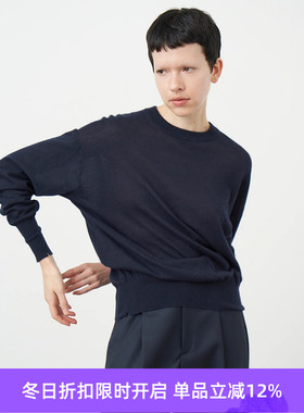 ATON CASHMERE SILK SPUN CREWNECK女装羊绒丝绸混纺针织套头毛衣