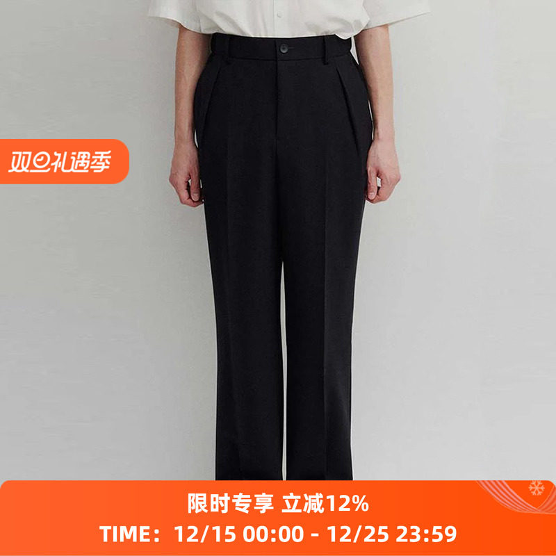 DIGAWEL In tuck Pants 羊毛尼龙混纺耐磨性休闲裤