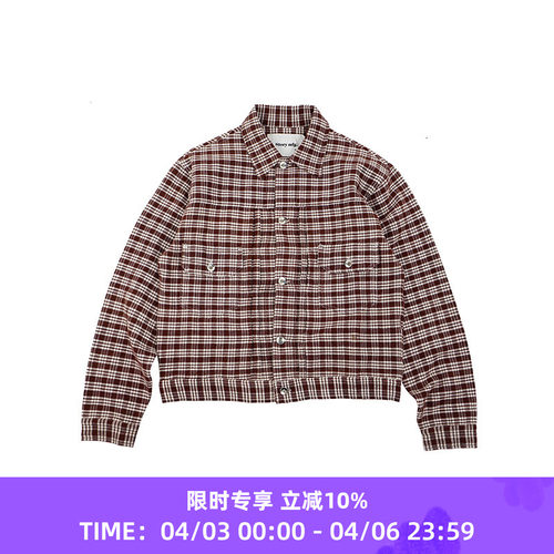 Story mfg TUESDAY JACKET 天然染色格子短款夹克外套
