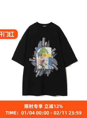 UNDERCOVER C/S OPTICAL ILLUSION 印花圆领短袖T恤