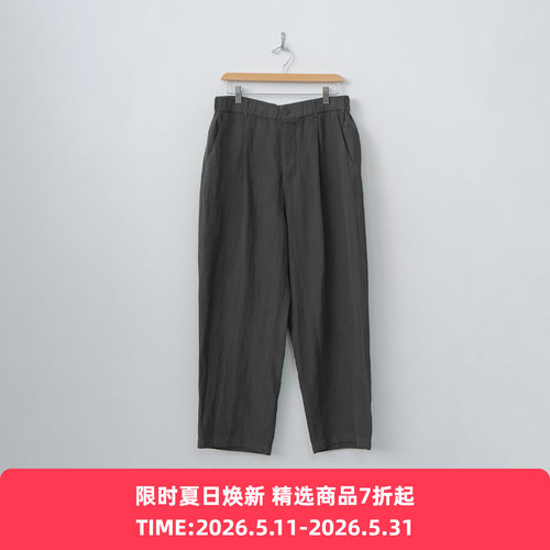 ATON COTTON LINEN VOILE LOOSE FIT PANTS 棉麻混纺宽松直筒长裤