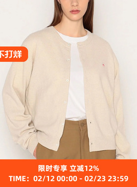 DANTON LMW_CREW NECK CARDIGAN 女装纯羊毛开衫毛衣