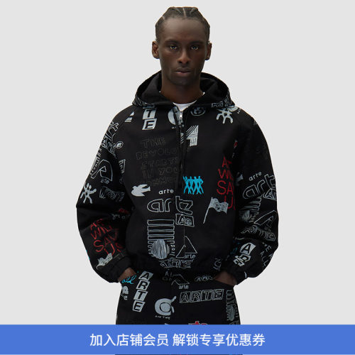 Arte Art Saves Jacket 手绘艺术字连帽牛仔夹克外套