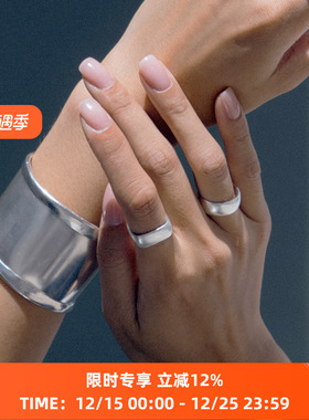 EnSage手工打磨方戒圆戒指