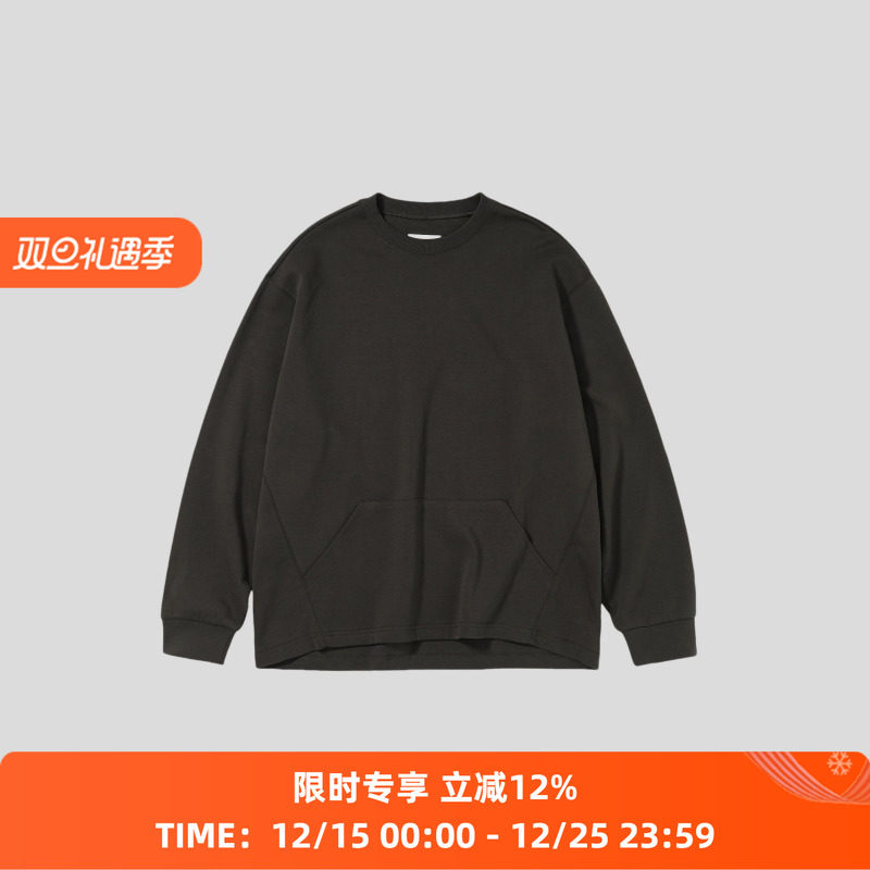 PRIMEE纯色圆领长袖卫衣