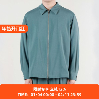 YOKE羊毛拉链衬衫翻领夹克外套