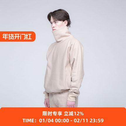 SOE Neckwarm Sweat Shirt 复古拼接高领宽松保暖套头卫衣