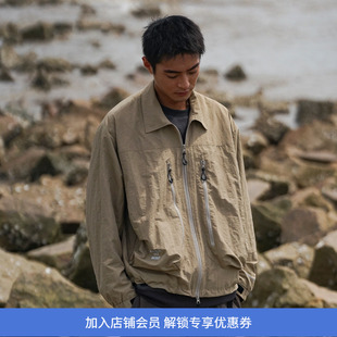 WHEELS and WIND 男女款 户外机能工装夹克 翻领拉链外套