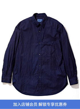 KUON Regular Collar Shirt-AIZOME- 日本职人制有机棉蓝染衬衫
