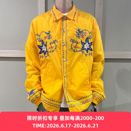 KHOKI十字绣复古教练夹克外套