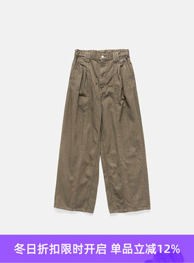 YOKE Denim 3pleated Wide-leg Trousers 水洗牛仔阔腿裤