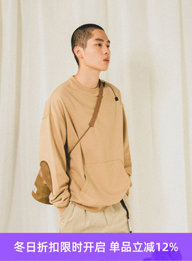 PRIMEE ELBOW PATCHED CREW NECK SWEAT 工事风圆领套头卫衣