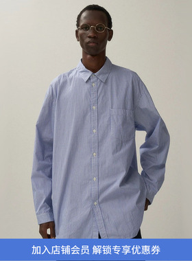 ATON GIZA BROAD WASHED SHIRT中性款超长埃及棉水洗宽松长袖衬衫
