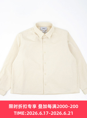 YAECA relax squear short shirt 高密度棉天然染色女式长袖衬衫