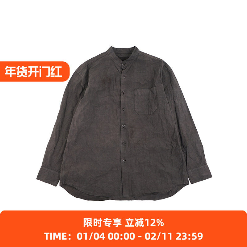 YOKO SAKAMOTO BAND COLLAR SHIRT 天然植物染色长袖衬衫,男装,衬衫,淘宝优惠券,粉丝福利购,淘宝优惠卷