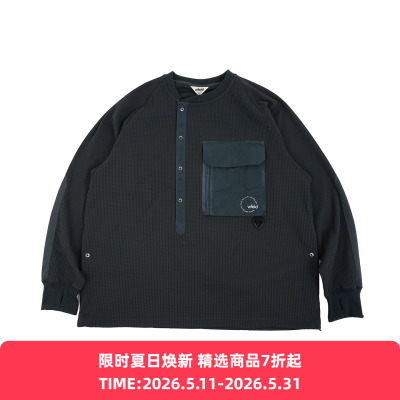 WFELD DryWaffle Henley Neck Shirt 吸湿速干亨利领华夫格衬衫