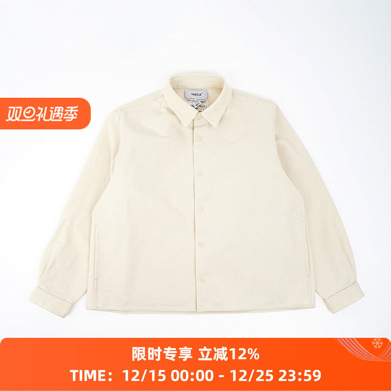 YAECA relax squear short shirt 高密度棉天然染色女式长袖衬衫