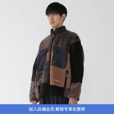 and wander Mix boa jacket 男女中性拼接抓绒夹克 立领外套