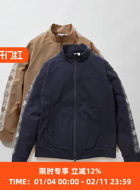 KUON Track Jacket 雪花刺绣复古休闲翻领拉链运动夹克外套