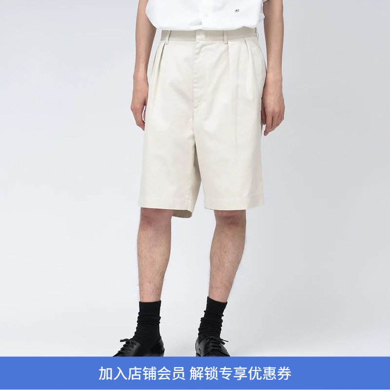 nanamica Double Pleat Chino Shorts男装有机棉混纺宽松廓形短裤