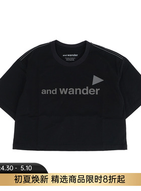 and wander Ref T (W)女装短款反光LOGO圆领短袖T恤