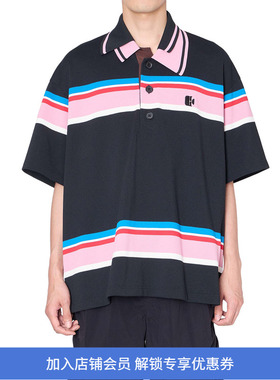 kolor Polo 宽松条纹短袖POLO衫