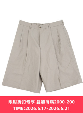 YOKO SAKAMOTO DOUBLE PLEATED SHORTS 丝棉混纺双摺宽松短裤