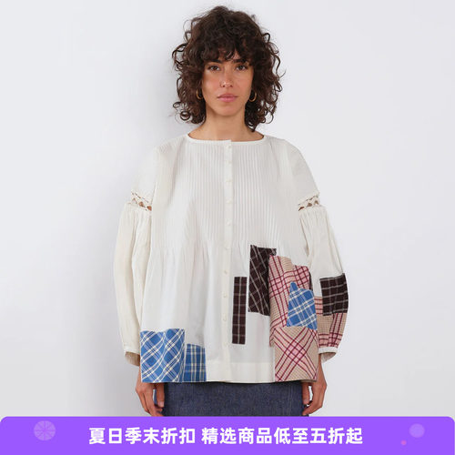 Story mfg MEADOW BLOUSE 女装有机棉拼接裙 上衣