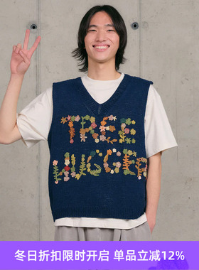 Story mfg PARTY KNIT VEST 男女款手工编织刺绣天然染色纯棉马甲