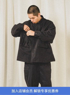 PRIMEE PEACHED COTTON TWILL FIELD JACKET绒棉廓形工事夹克外套